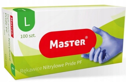 Rękawiczki jednorazowe Master nitrylowe r. L 100 szt. niebieskie
