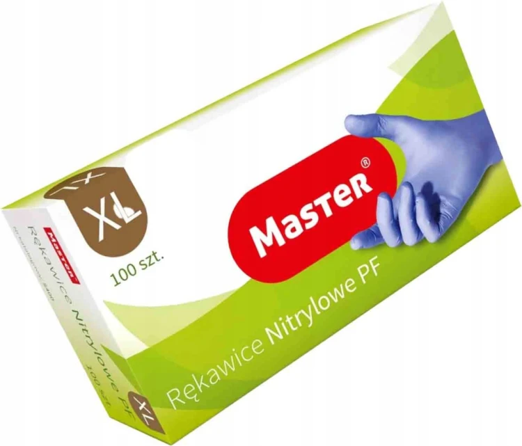 Rękawice nitrylowe Master S458 r. XL niebieskie 100 szt.