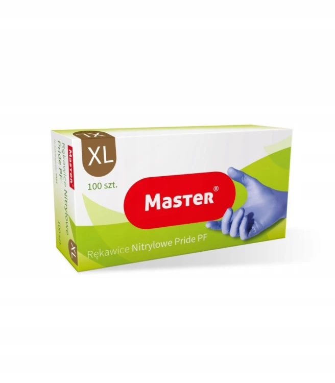 Rękawice nitrylowe Master S458 r. XL niebieskie 100 szt.