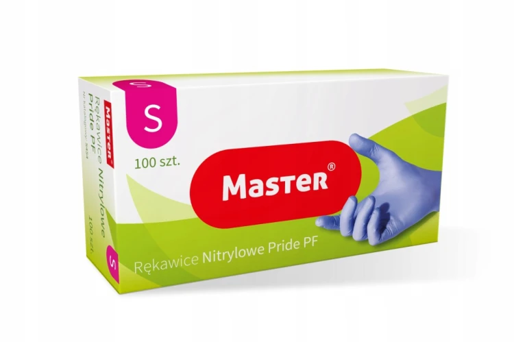 Rękawice nitrylowe Master niebieskie S 100 sztuk