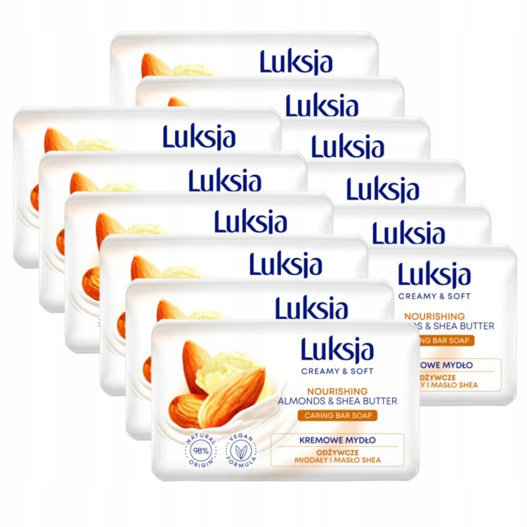 ZESTAW 12x Luksja Creamy Soft Kremowe mydło Migdały i Masło shea 90 g