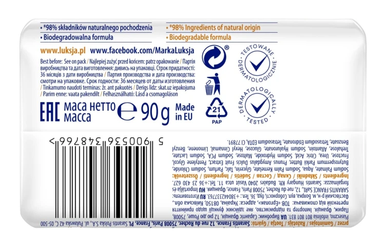 ZESTAW 12x Luksja Creamy Soft Kremowe mydło Migdały i Masło shea 90 g