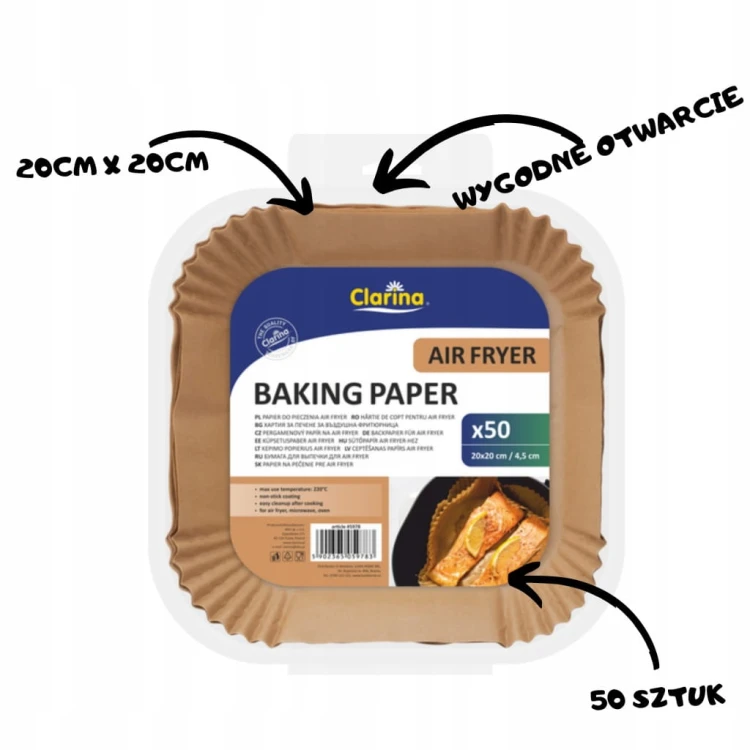 Papier-do-pieczenia-Clarina-20x20cm-50-sztuk-brazowy-Air-Frayer-piekarnik-EAN-GTIN-5902365059783.jpg