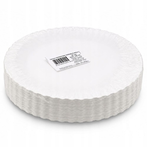 Talerze papierowe białe jednorazowe 23cm 100szt