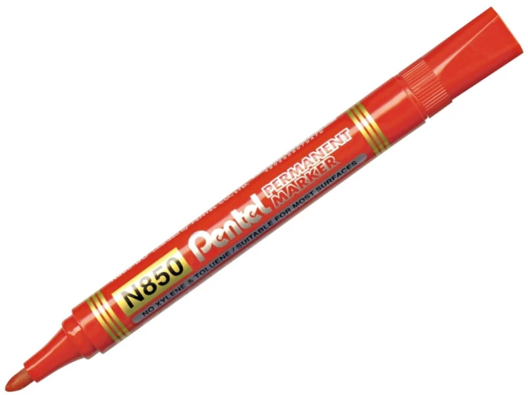 Marker permanentny okrągła końcówka Pentel N850 czerwony