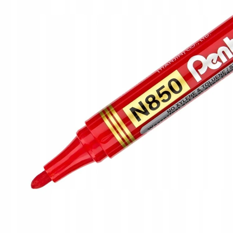 Marker permanentny okrągła końcówka Pentel N850 czerwony