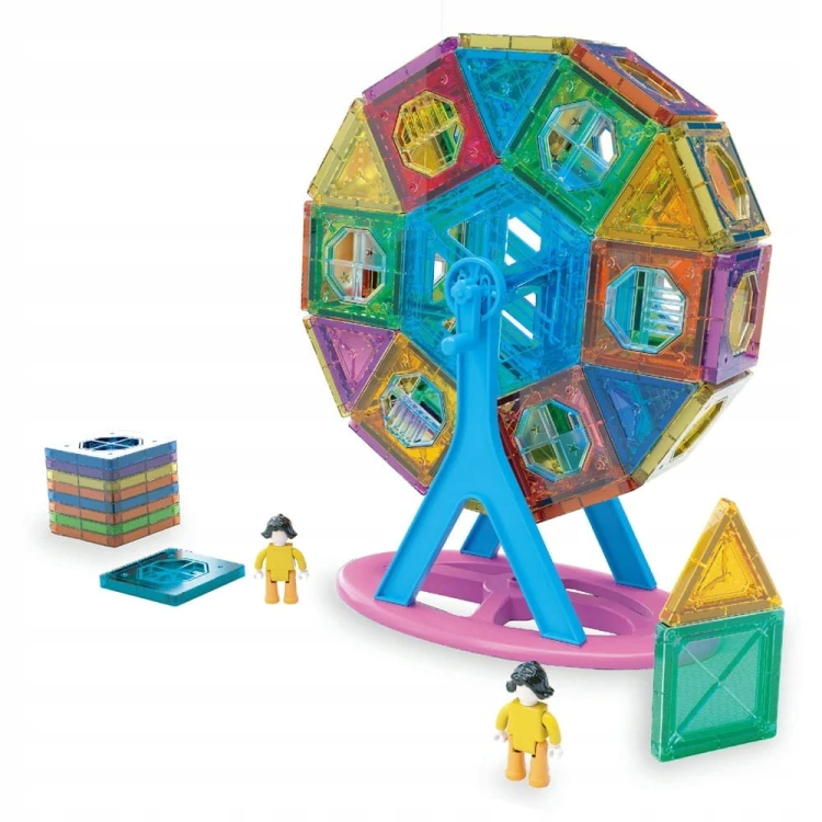 KLOCKI MAGNETYCZNE KONSTRUKCYJNE 3D EDUKACYJNE UKŁADANKA 73 el DLA DZIECI