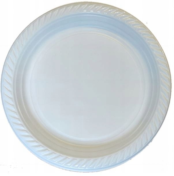 Talerz plastikowy niedzielony biały 22cm wielokrotnego użytku 100 szt.
