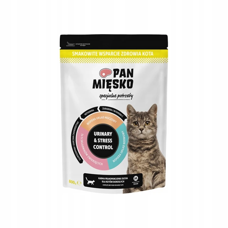Pan Mięsko Urinary & Stress Control karma sucha dla kota 800 g