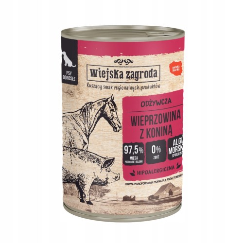 Wiejska Zagroda karma mokra Wieprzowina z Koniną 0,4 kg