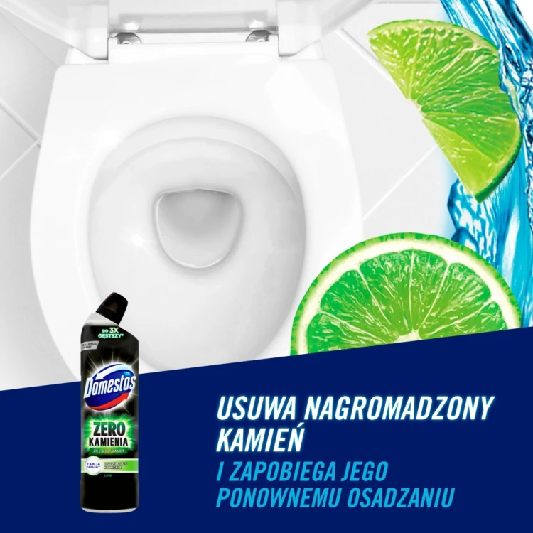 Domestos Zero Kamienia Lime żel do toalet 750 ml
