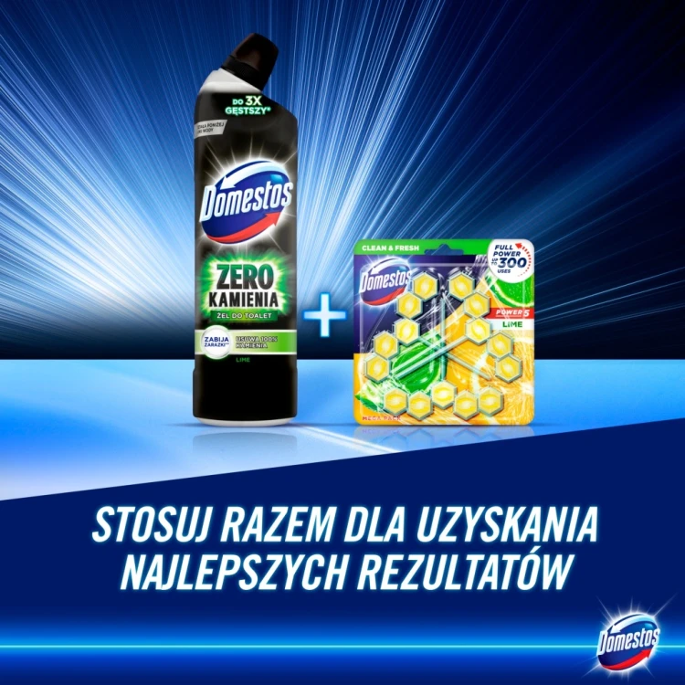 Domestos Zero Kamienia Lime żel do toalet 750 ml