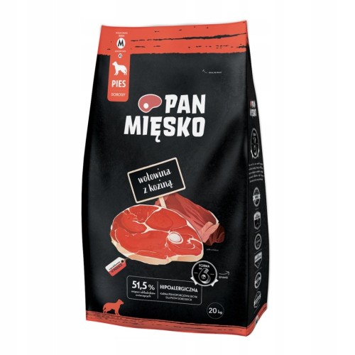 Karma dla psa Pan Mięsko wołowina z koziną 20 kg