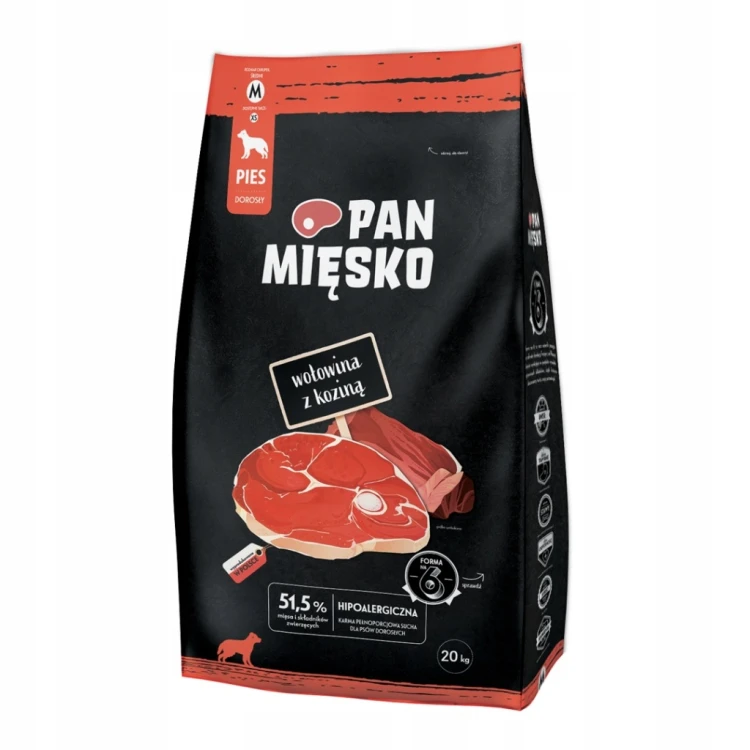 Karma dla psa Pan Mięsko wołowina z koziną 20 kg