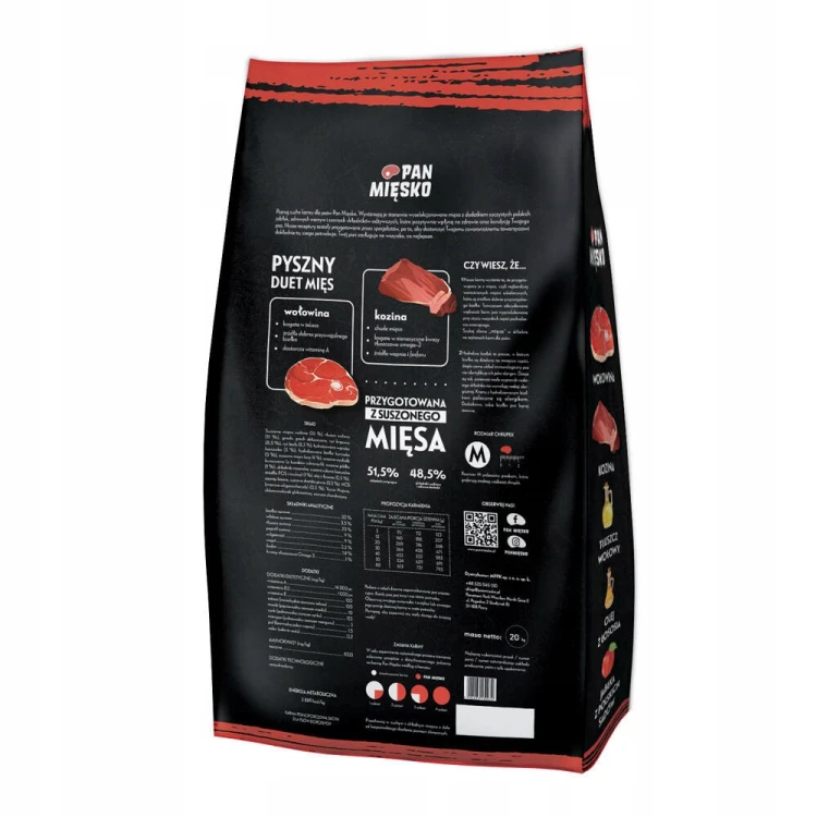 Karma dla psa Pan Mięsko wołowina z koziną 20 kg