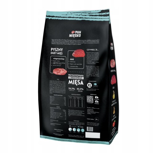 Karma dla psa Pan Mięsko wieprzowina z dzikiem chrupki XL 20kg