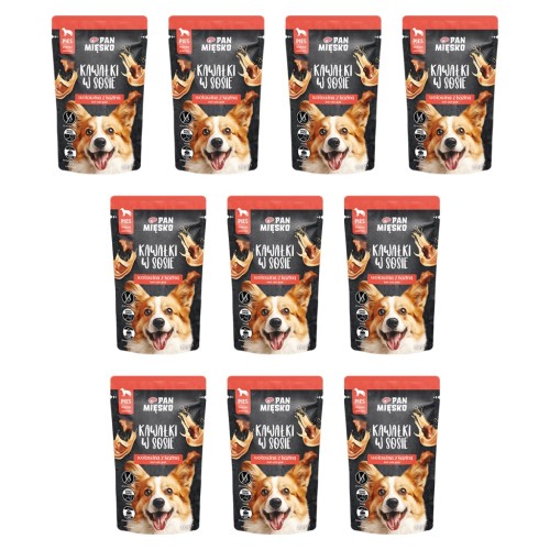 Karma mokra Pan Mięsko Kawałki w sosie Wołowina z koziną150g x 10szt