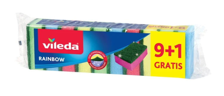 Zmywak kuchenny gąbka do mycia naczyń Vileda Rainbow 9+1