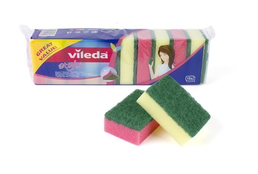 Zmywak kuchenny gąbka do mycia naczyń Vileda Rainbow 9+1