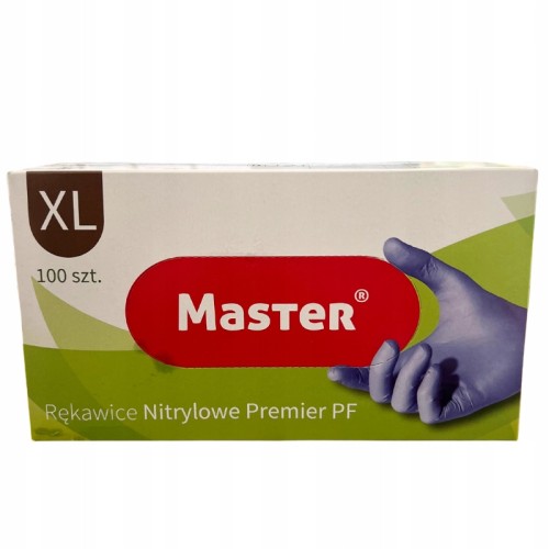 Master Rękawiczki Nitrylowe Niebieskie Bezpudrowe XL 100 Sztuk